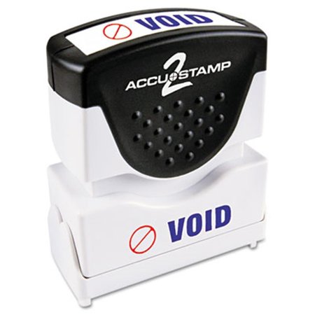 CONSOLIDATED STAMP MFG Consolidated Stamp 035539 Accustamp2 Shutter Stamp with Anti Bacteria; Red-Blue; VOID; 1.63 x .5 35539